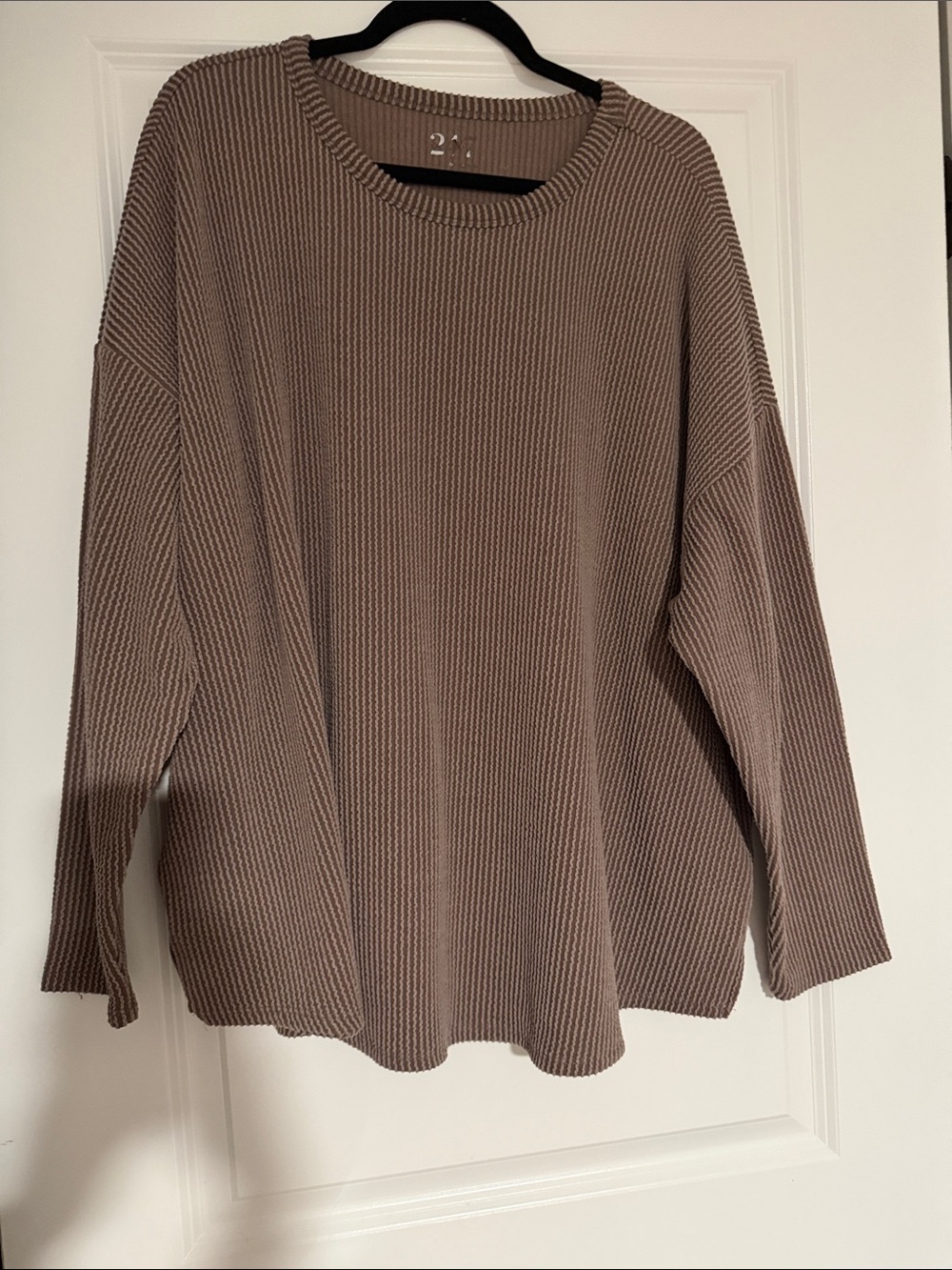 Maurices Ribbed Crew Neck Sweater in Taupe